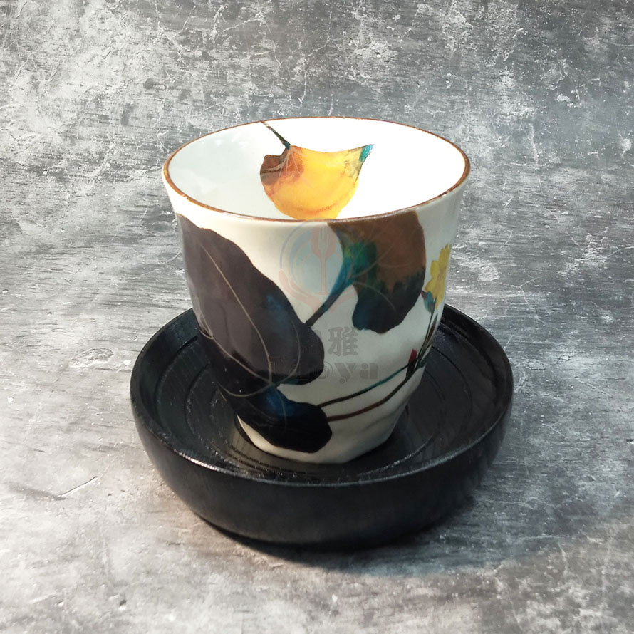 日本陶瓷茶杯5入-花回廊