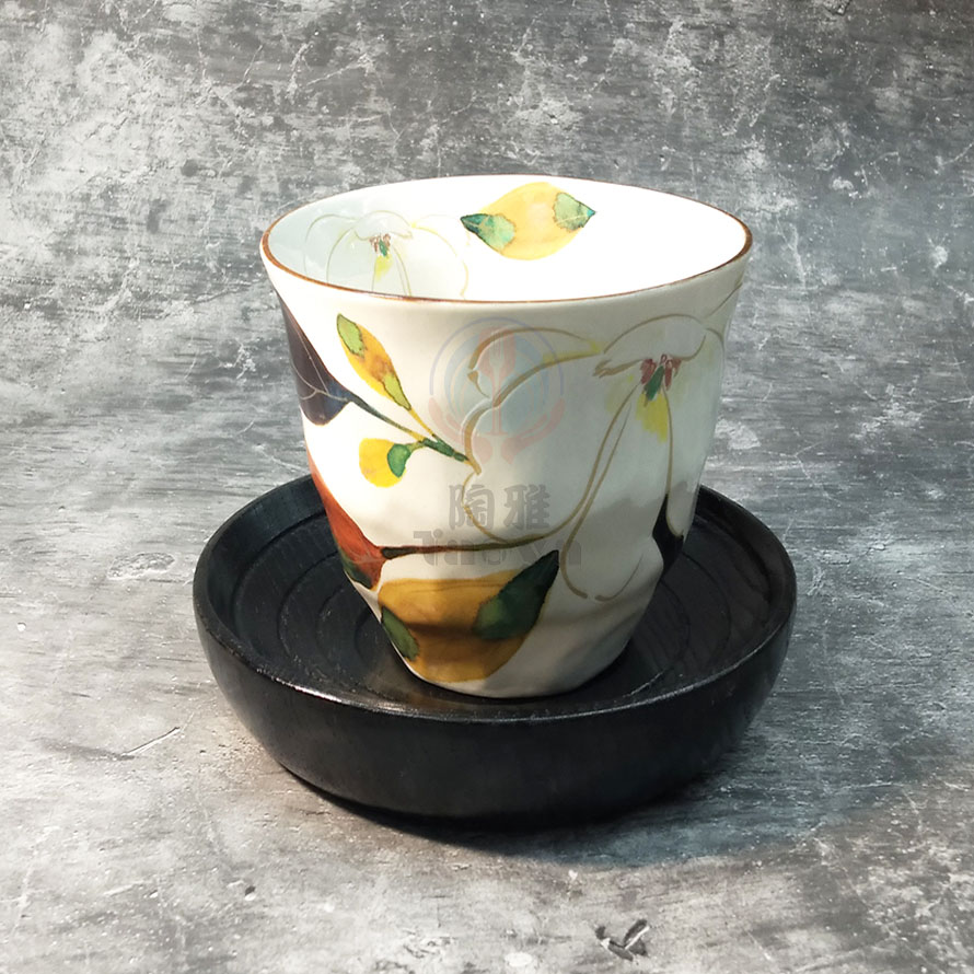 日本陶瓷茶杯5入-花回廊