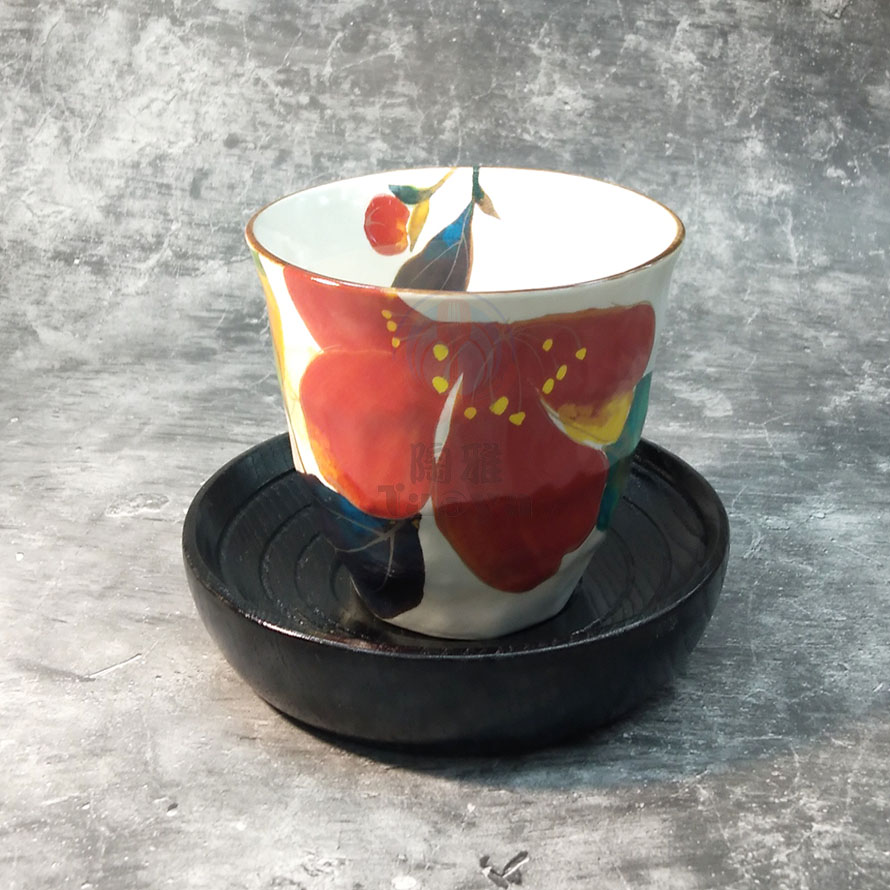 日本陶瓷茶杯5入-花回廊