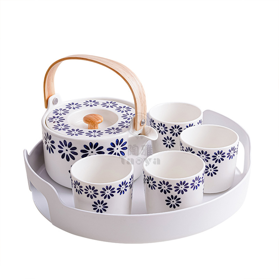 五件套茶具套裝(藍花/蝶戀花/小藍花)