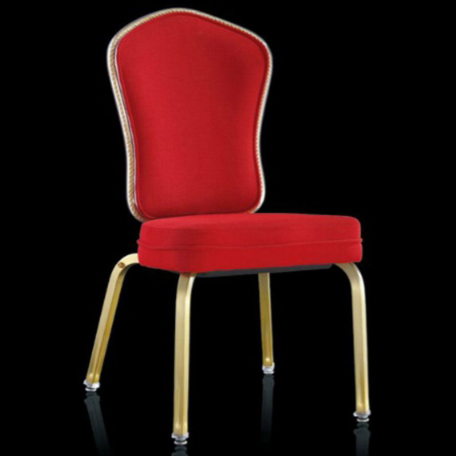 可疊宴會椅-香檳金-紅|SIL-010-01 (90300)
