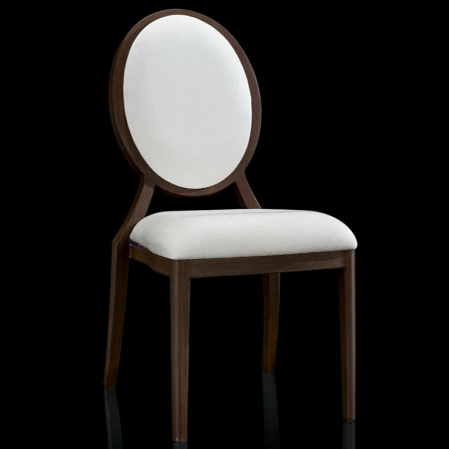 圓背仿木鋁管宴會餐椅|SIL-030-01