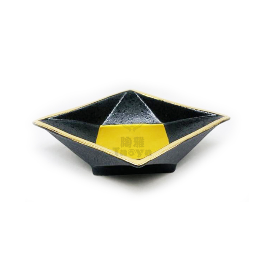 10.5"菱形碗-石板黑噴金|DLU-YS-AW19-661