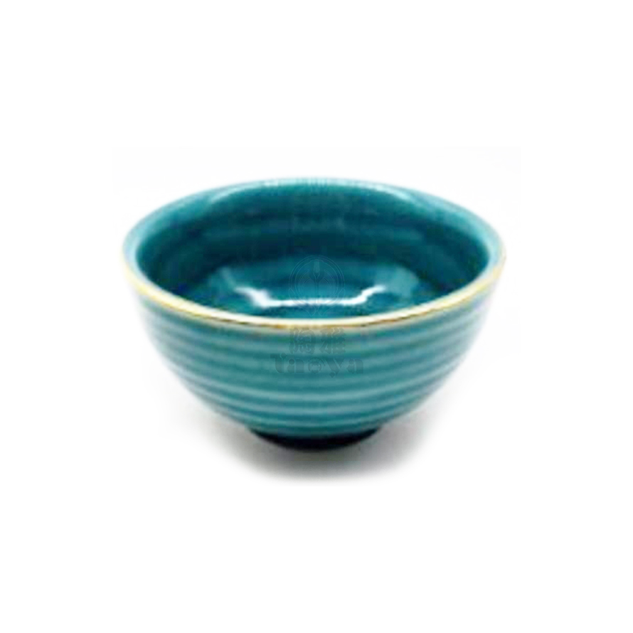 4.5"龍泉藍綠羅紋飯碗+金|DLU-YS-AW10-179