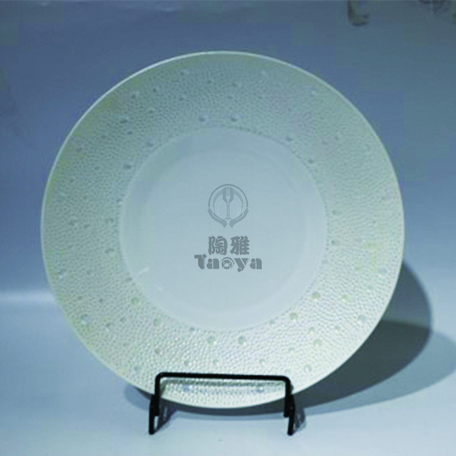 12"隕星保溫盤-青白瓷素面(珠光)|HAO-HX-031-18-12